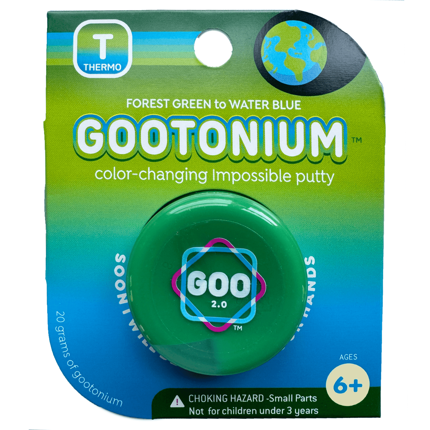 Gootonium: Thermo forest green to water blue putty - 20g - Copernicus Toys