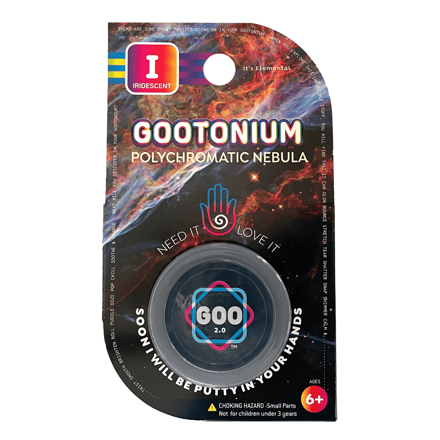 Large Gootonium: Dark Blue Prismatic Nebula putty - 50gm - Copernicus Toys