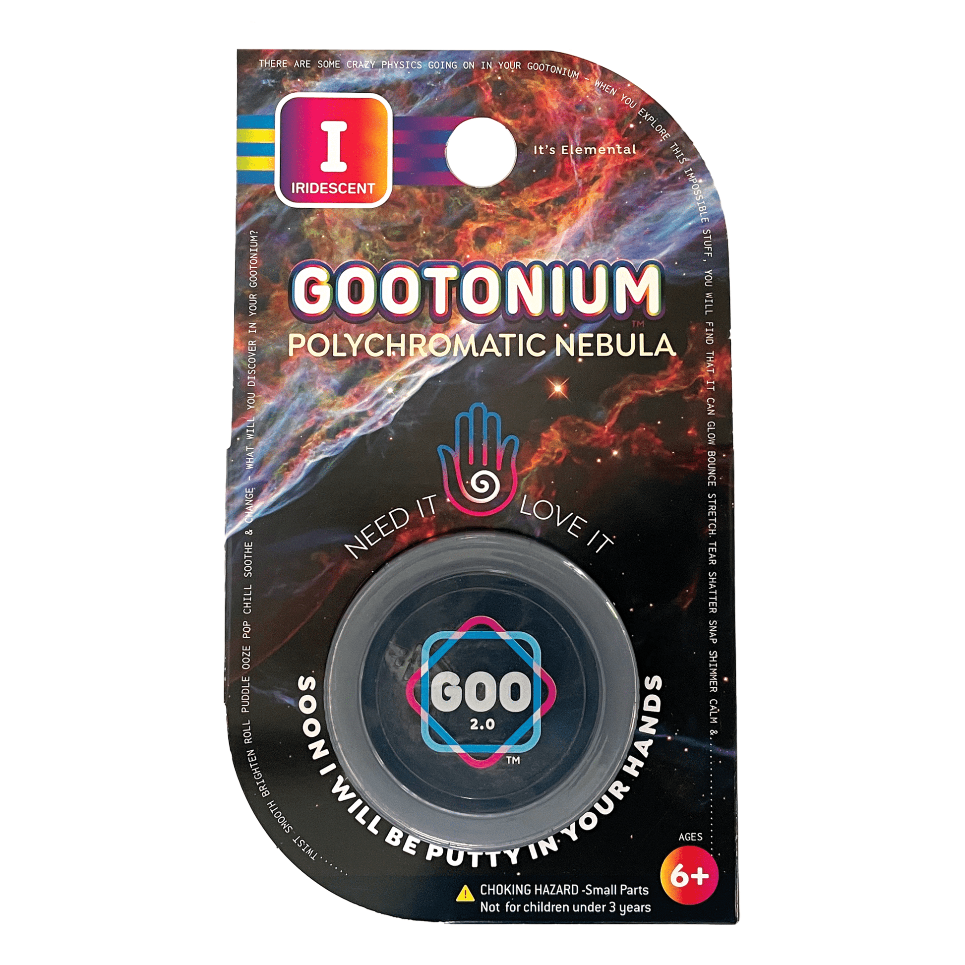 Large Gootonium: Dark Blue Prismatic Nebula putty - 50gm - Copernicus Toys