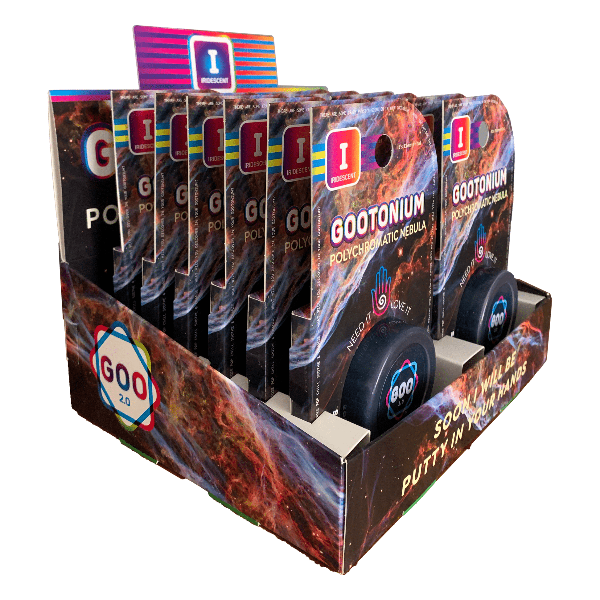 Large Gootonium: Dark Blue Prismatic Nebula putty - 50gm - Copernicus Toys