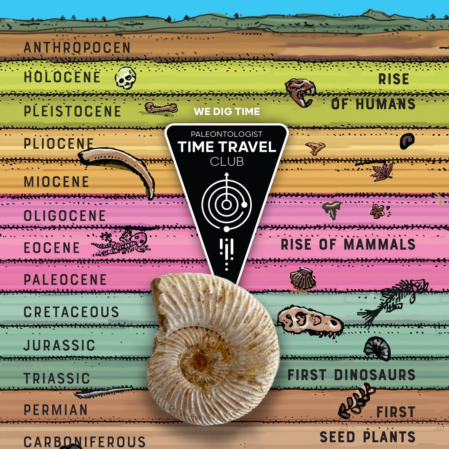 Giant Fossil Ammonite: Time Travel Club - Copernicus Toys