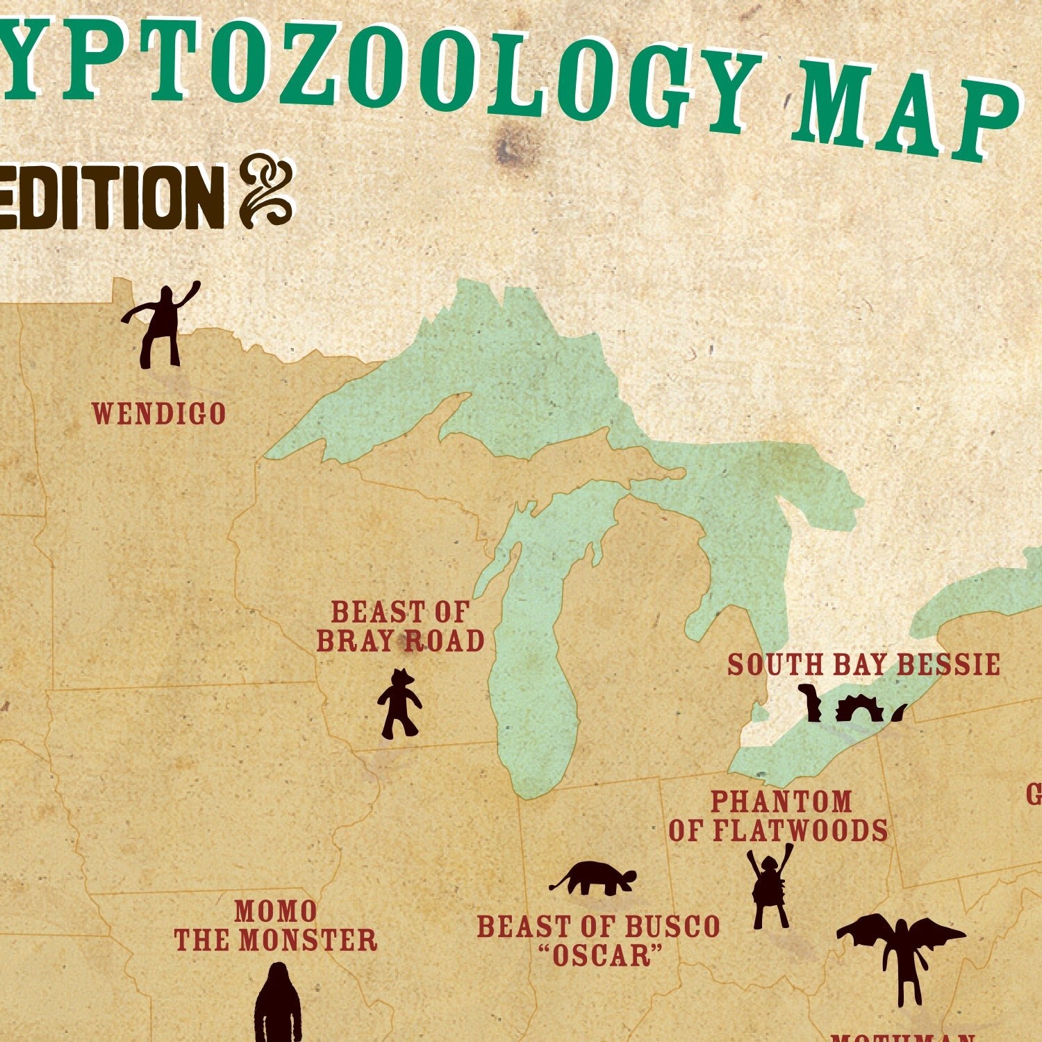 Cryptids of the USA Postcard - Copernicus Toys