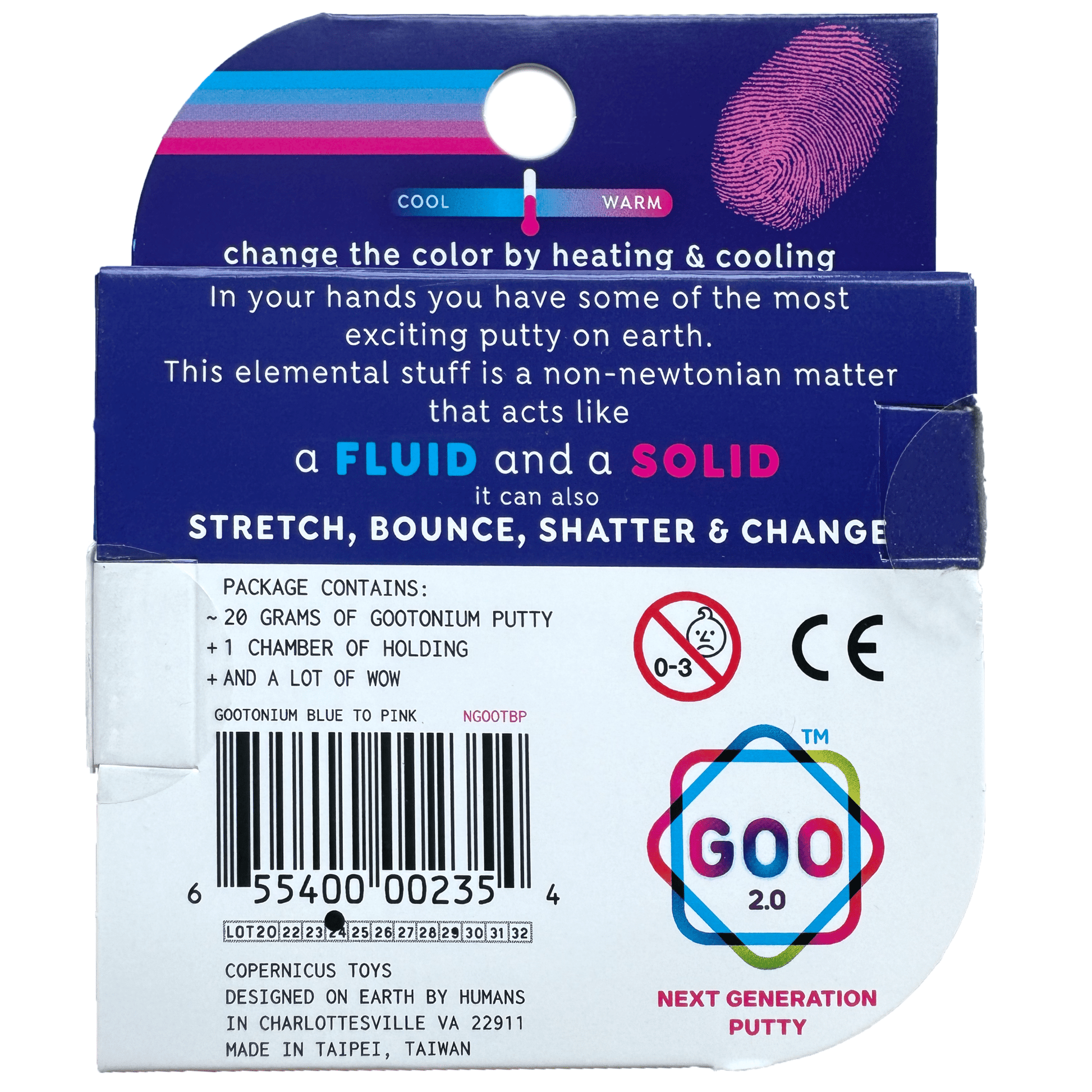 Gootonium: Thermo Blue to Pink putty - 20g - Copernicus Toys