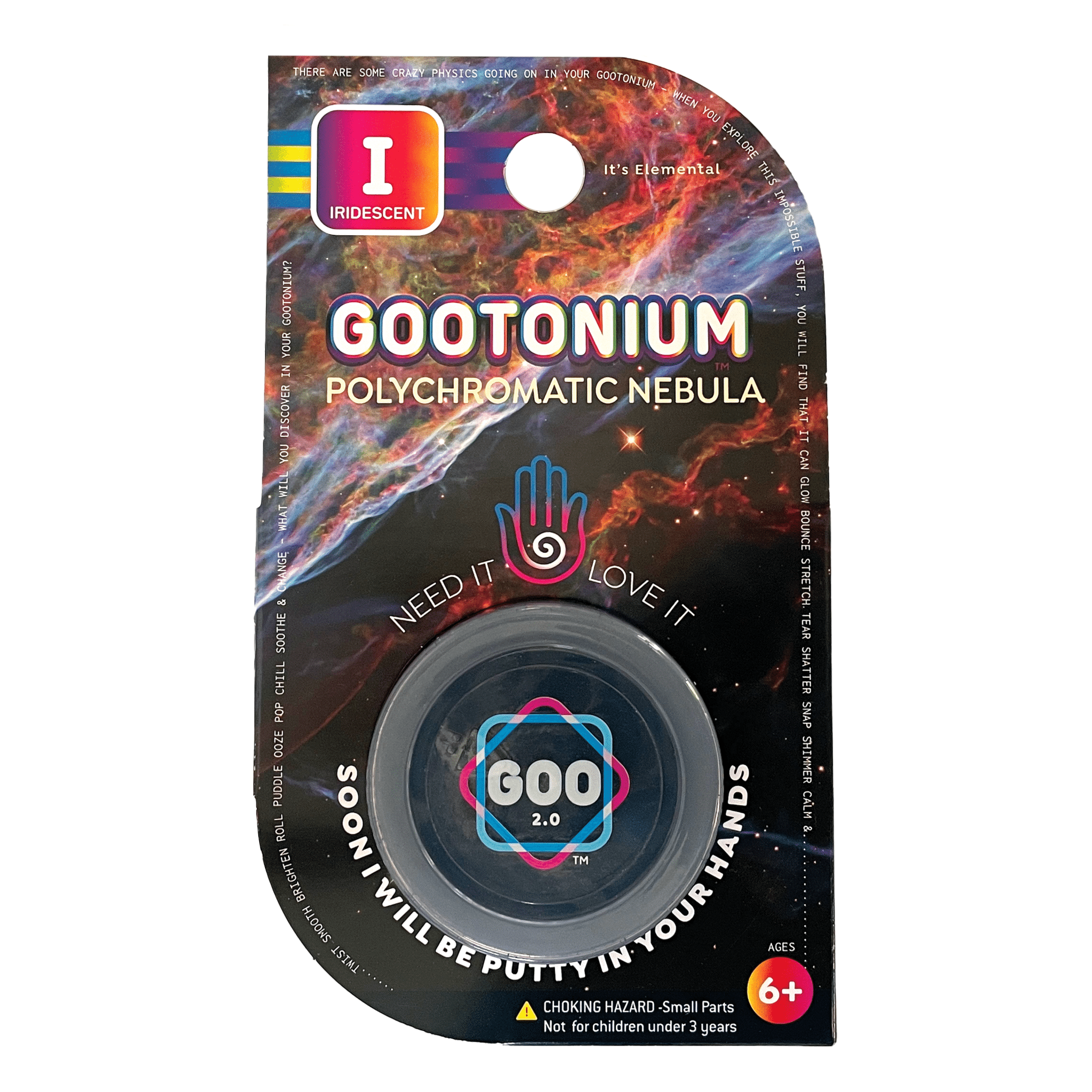 Large Gootonium: Dark Blue Prismatic Nebula putty - 50gm - Copernicus Toys
