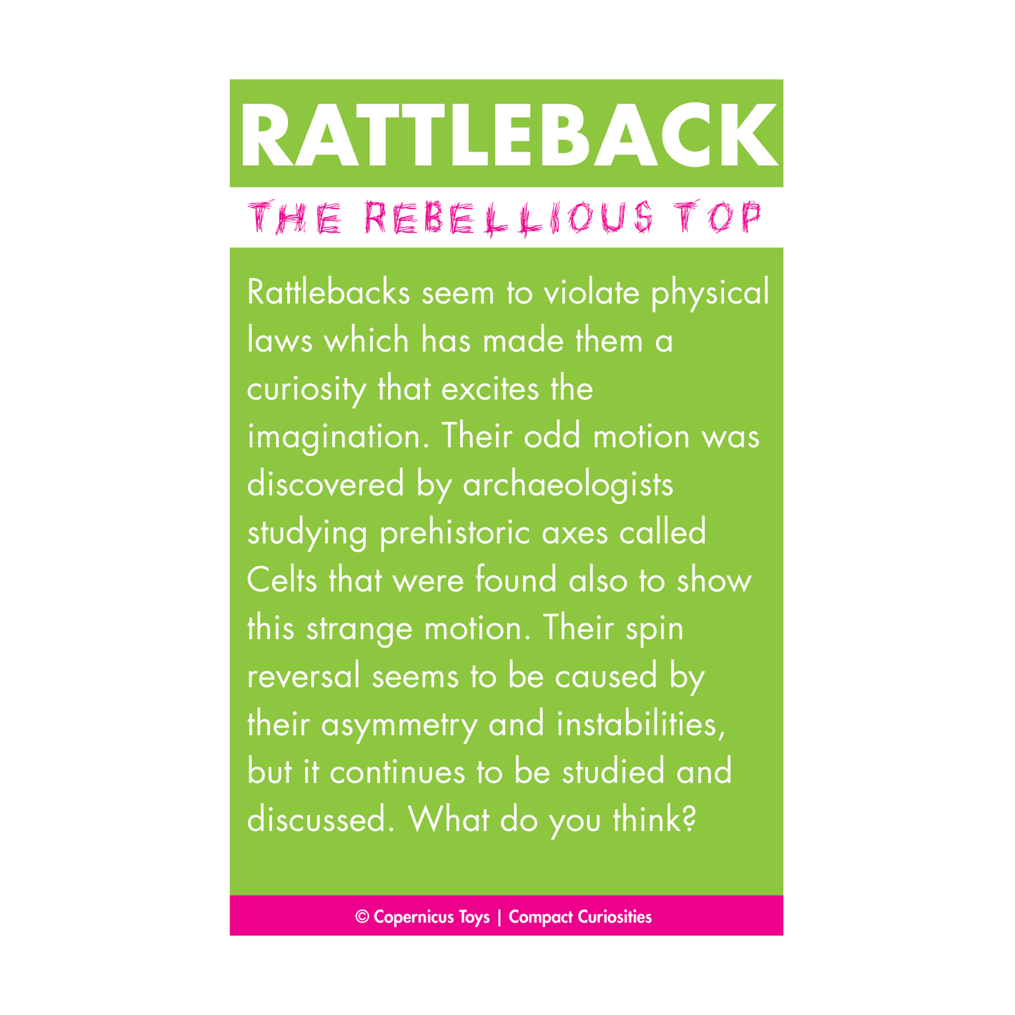 Rattleback - A rebel top - Copernicus Toys