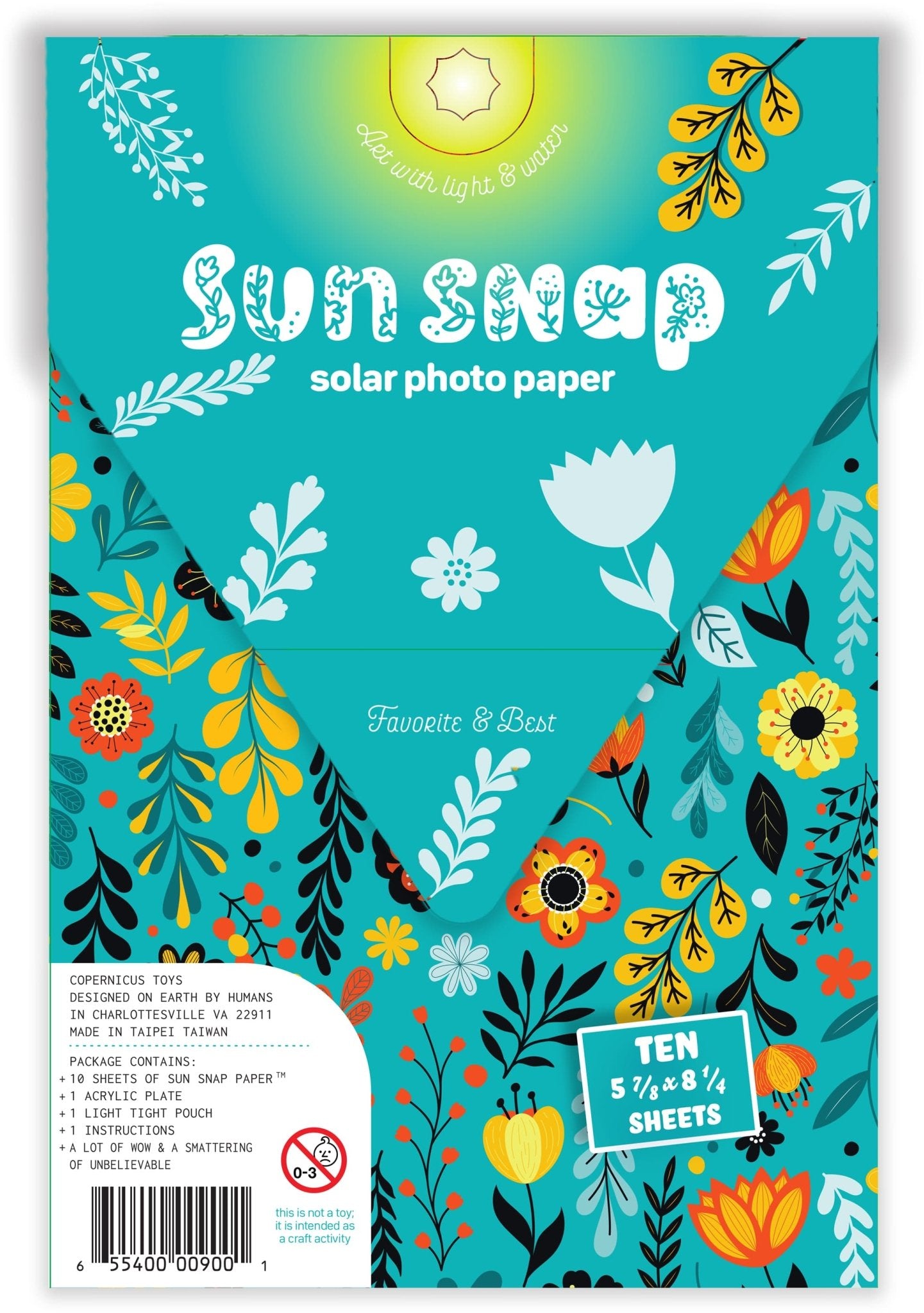 Sun Snap Photo Paper: Sunshine & Creativity - 5.8x8.3” - Copernicus Toys